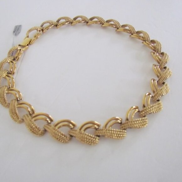 Vintage Chunky Napier Necklace Link Gold Tone Signed - Picture 5 of 9